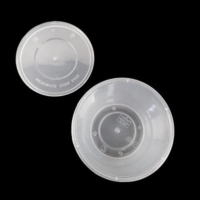 China 500Ml pp Food Containers Food Grade pp Microwavable Disposable Plastic Soup Bowl With Lid for sale