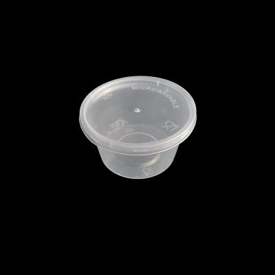 China 4oz/100ml Food Container Viable Takeaway Plastic Disposable Sealed Round Small Sauce Cup With Lids for sale