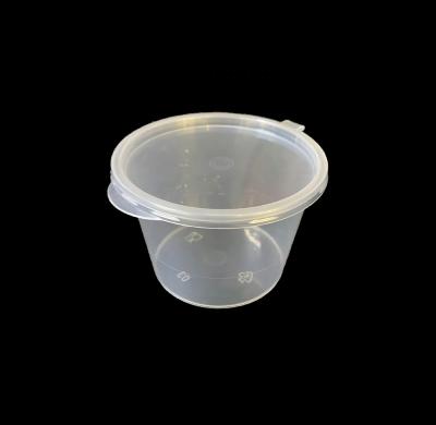 China Hot Selling Microwavable 4Oz PP Sacue Disposable Clear Plastic Cup With Hinged Lid, Food Grade Leakproof Food Container For Salad for sale