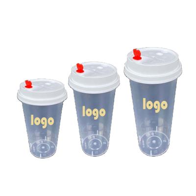 China Custom Disposable Juice 800ml Disposable Logo Design Round Bottom PP Plastic Cup For Milk Tea Wholesale for sale