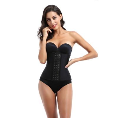 China European and American 9 buckle breathable steel bone steel bone square corset belt rubber gasket latex girdle for sale