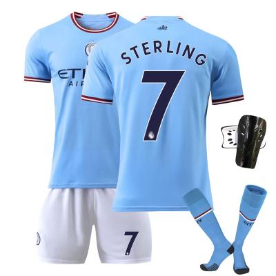 China New design 2022 2023 sets free socks Harland Brauner Grealish Foden Football club singlet kit jersey for sale