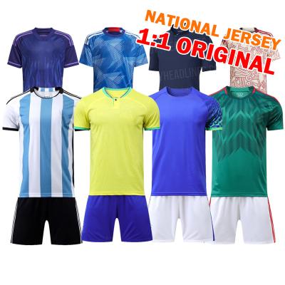 China Shirts & Leading 2022 Qatar World Cup Team Brazil Germany Belgium Argentina Spain France Soccer Jerseys National Home Soccer Wear Away for sale