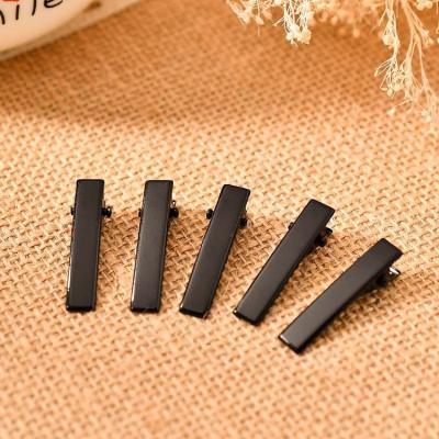 China Decoration Black Metal Alligator Flat Hair Clip Single Clips For Diy Children Hair Bow for sale