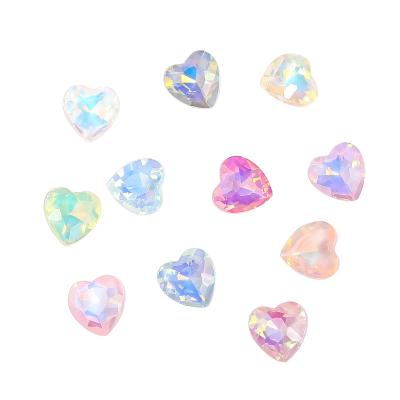 China Shinning High quality Heart tip bottom plate DIY hair accessories Glass Crystal diamond shoe bag mobile case material rhinestone for sale