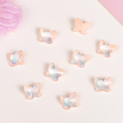 China Shinning Factory Wholesale 5mm New Design Butterfly 3D Japanese Supplies Glass Nail Rhinestone for sale