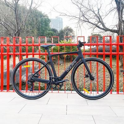 China Factory Straight Mens Carbon Fiber 700C Road Bike Gravel Bike Lightweight Racing Torque Sensor Powered Electric Bike for sale