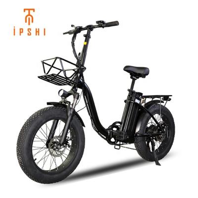 China Folding IPSHI 20 Inch Aluminum Alloy Frame Folding Mountain MTB Tire Electric Bicycle Snow City Ebike China Factory OEM ODM ODM Wholesale for sale