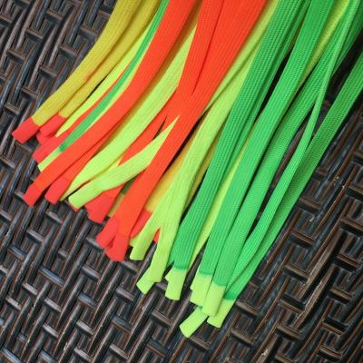 China Fashion Color Neon Lanyards Custom Viable Look Viable Flat Lanyards With Neon Tips For Hoodies for sale