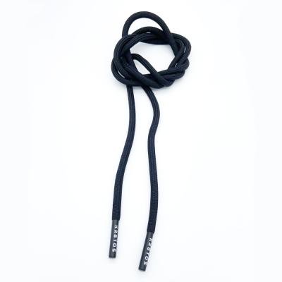 China Sustainable Fast Delivery Cord Round Garment Use Metal Tip Cords With Logo Customized for sale