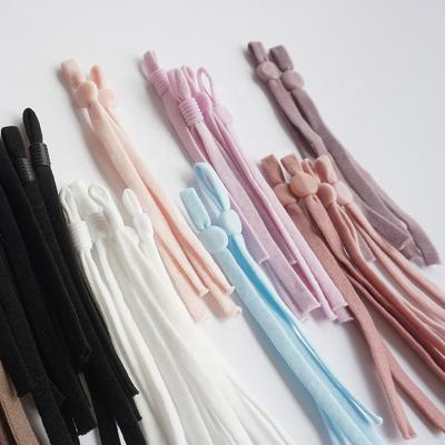 China Multi Elastic Colors Comfortable Adjustable Elastic Ear Loop With Plastic Adjusters for sale