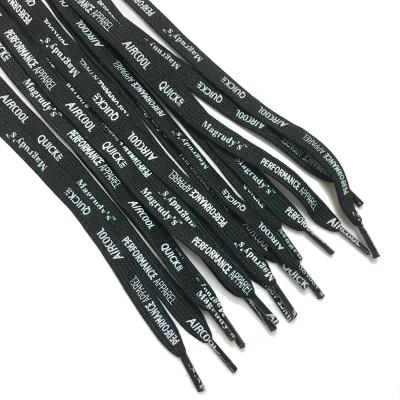 China Custom Polyester Logo Shoelace Plastic Tip Viable Fast Delivery Shoelaces With Printing for sale