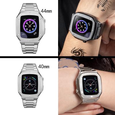 China Luxury Custom Made Logo Watch Case For Apple Logo Stainless Steel Watch Case Accept Low MOQ For Apple Series 4/5/6 Iwatch for sale