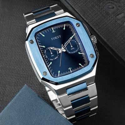 China Auto Date OEM Accept Custom Stainless Steel Brand Luxury Wrist Logo Men Chronograph Watches for sale