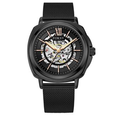 China Power Reserve OEM Private Label Wrist Logo Luxury Automatic Movement Skeleton Transparent Custom Men Watch for sale