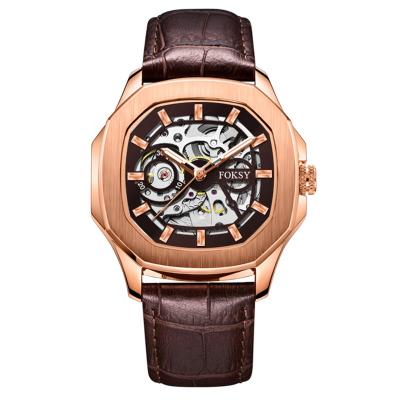 China Automatic Luxury Mechanical Luxury Brand Watch Power Reserve Business Square Men Watches for sale