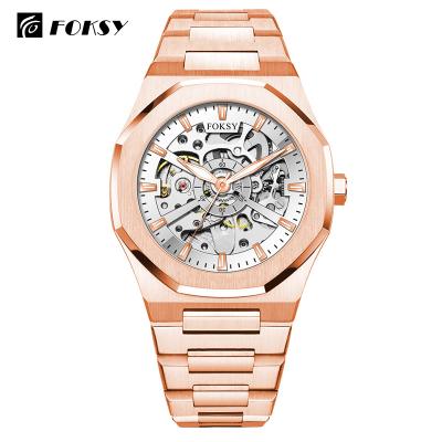 China Power Reserve 2020 New Fashion Stainless Steel Case Hallow Skeleton Mechanical Automatic Watches Wrist For Men for sale