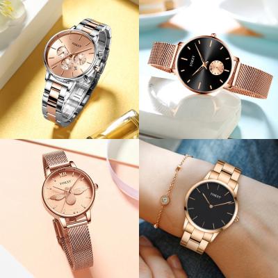 China Dropshipping Chronograph Accept Alligator Leather Strap Multifunctional Lady Quartz Watches With Triple Sub-dials for sale