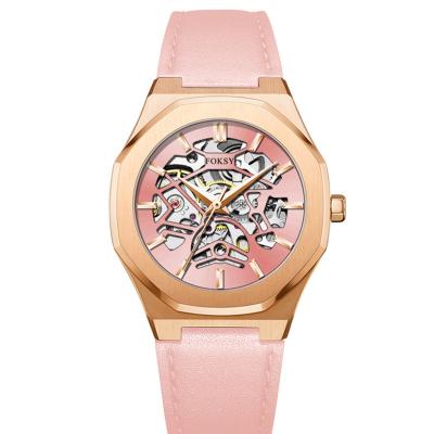 China Power Reserve Luxury Brand Simple Wrist Watch Silicone Strap Mechanical Watches For Women for sale