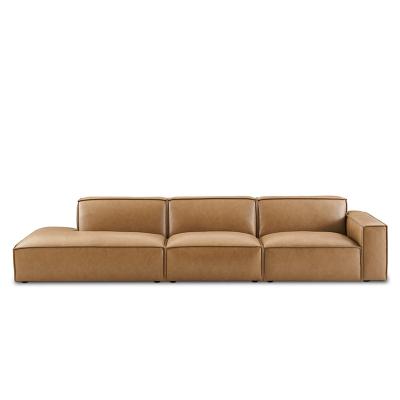 China Other Modern style living room microfiber customized combination Leather Extended Side Chaise Sofa for sale