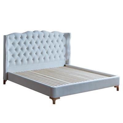 China Other Queen Size Upholstered Bed Frame/Platform Bed Frame with Button Tufted Headboard/soft bed for sale