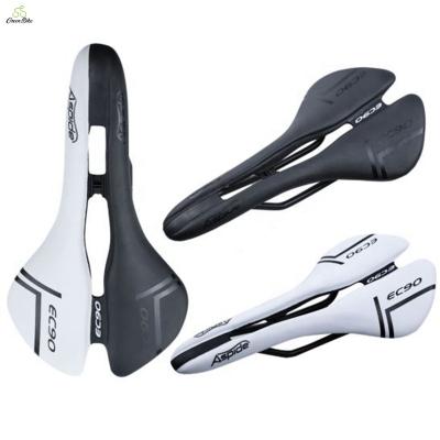 China Ergonomic Bicycle Saddle Groove Design Groove Design Fiber Road Saddle Universal Ergonomic Comfortable Nylon Bike Saddle for sale