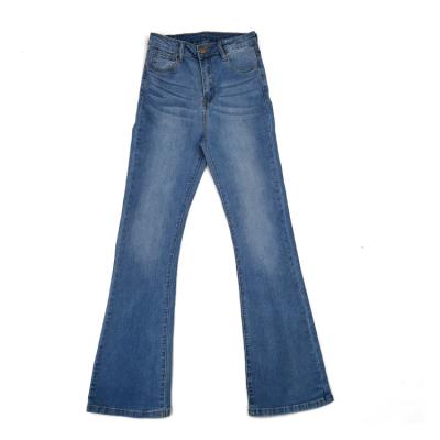 China Hot Sale Women Fashion Breathable Denim Flared Pants Wholesale Ladies Skinny Blue Jeans for sale