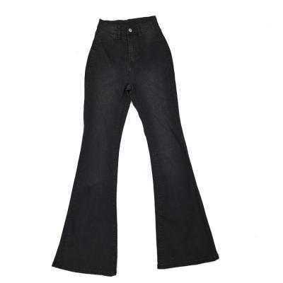 China Cusdom Breathable Women Casual Denim Flared Pants Ladies Skinny Black Jeans Wholesale for sale