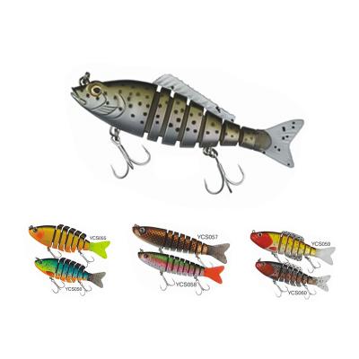 China Hard Plastic Trout 2 3 4 5 6 ABS Bionic Realistic Artificial Plastic OEM/ODM Fishing Lure 8 Segment Multi Joint Hard Swimbait for sale