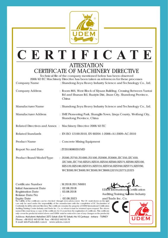 CE - Shandong Zeyu Heavy Industry Science And Technology Co., Ltd.