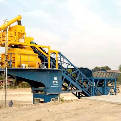 China Building Material Shops Automatic Building Equipment Mini Portable Mobile Concrete Mixing Factory Batching Price CE / ISO Certificated for sale