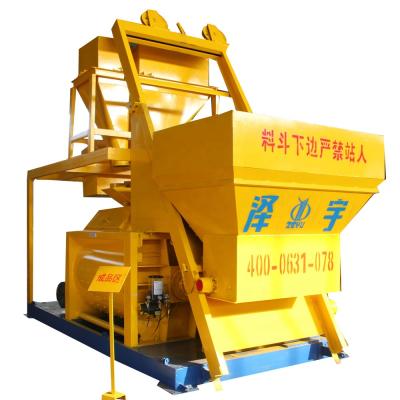 China Construction material shops high efficiency construction machinery portable concrete mixer 1m3 js concrete mixer double shaft for sale