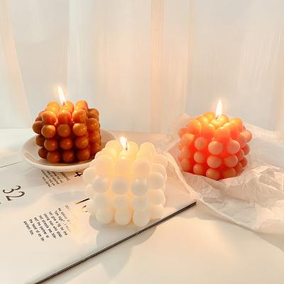 China Cube Scented Creative Simple Personality Bubble Candle Wax Soybean Scented Candle for sale