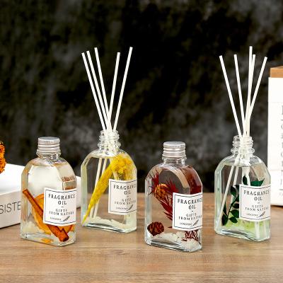 China 2021 Popular Luxury Home Natural Aroma Scented Oil Air Fresheners Fragrance Decoration Gift Set Reed Diffuser 12*7*3CM for sale