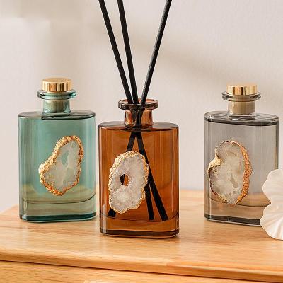 China Best Agate Birthday Wedding Garden Wedding Luxury Crystal Glass Bottle Home Perfume Viable Essential Oil Perfume Reed Diffuser With Fragrance Bar for sale