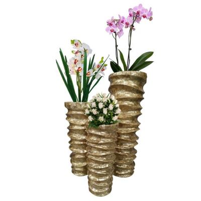 China European Wholesales Gold Natural Luxury Soft Shell Mother Of Pearl Vase Huge MOP Planter for sale