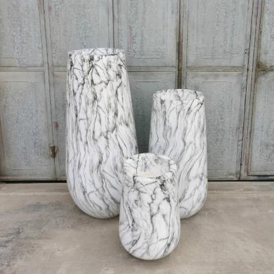 China New Style Classic Marble Concrete Stone Flower Pot Flower Vases For Home Decor Planter for sale