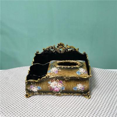 China Europe European and American style antique tissue box desktop rack for home decor for sale