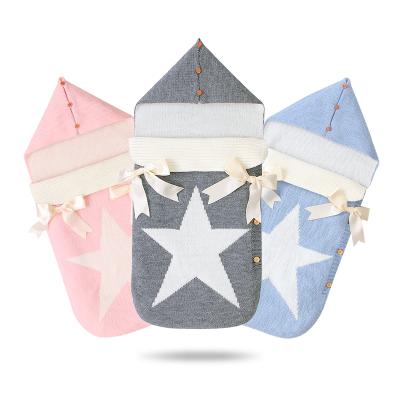 China Mimixiong Baby Sleeping Bag Antibacterial Cute Five-pointed Ribbon Baby Knitted Sleeping Bag 2020 New for sale