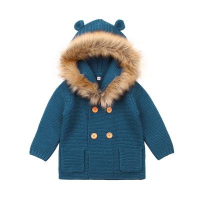 China Anti-wrinkle Mimixiiong custom baby hooded knitted baby sweater baby sweater coat baby cardigan for winter coat for sale