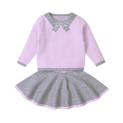 China Longsleeve factory direct sales cheap child clothing set newborn baby knitted sweater and skirt set for girl for sale