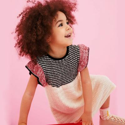 China 2020 Anti-Static Low MOQ Summer Girls Kids Dresses 12 Months African Style Kids Knitted Dresses Ruffle Sleeve for sale