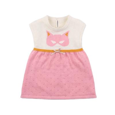 China Custom Made Anti-wrinkle Mimixiong Baby Short Sleeves Summer Cool Dress Cheap Knitted Dress Girls Kids Dress for sale