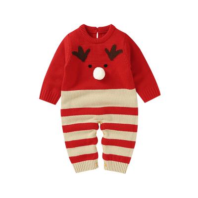 China Daily Wear 2021 MIMIXIONG Baby Christmas Romper Wholesale Knitted Baby Romper Super Soft Cute Long Sleeve for sale