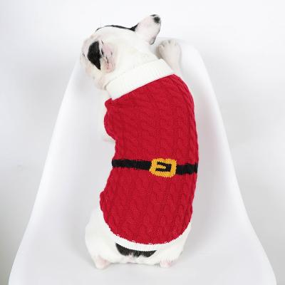 China Sustainable Pet Apparel Mimixiong Knitted Lovely Belt Pet Clothes Dog Cat Sweater Pet Clothing Apparel Costume for sale