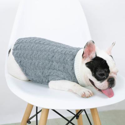 China Sustainable Pet Apparel Dog Knitted Costume Funny Dog Cat Sweater Pullover Sleeveless Solid Color Pet Clothes Apparel for sale