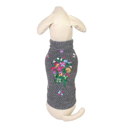 China Mimixiong Sustainable New Design Pet Clothes Lovely Embroidery Flower Pattern Dog Clothes for sale