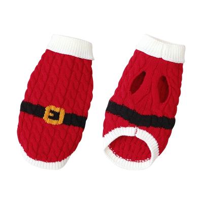 China Mimixiong Salling Sustainable Hot Cute Dog Soft Knitted Pet Clothing With Belt Pattern All--Season Outfit for sale