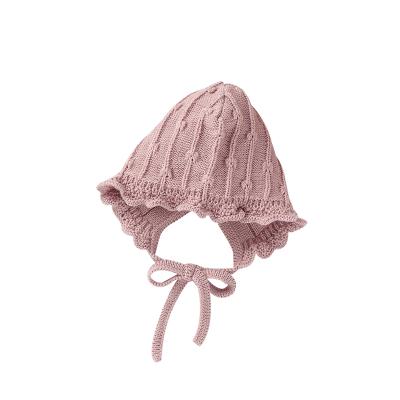 China COMMON Wholesale Cheap Newborn Baby Hats Lace Four Seasons Knitted Hat Lovely For Girl Boy for sale