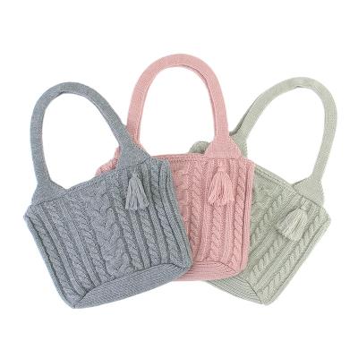 China Factory outlet wholesale high quality soft touch knitted fashion solid color multifunctional mother bag for sale